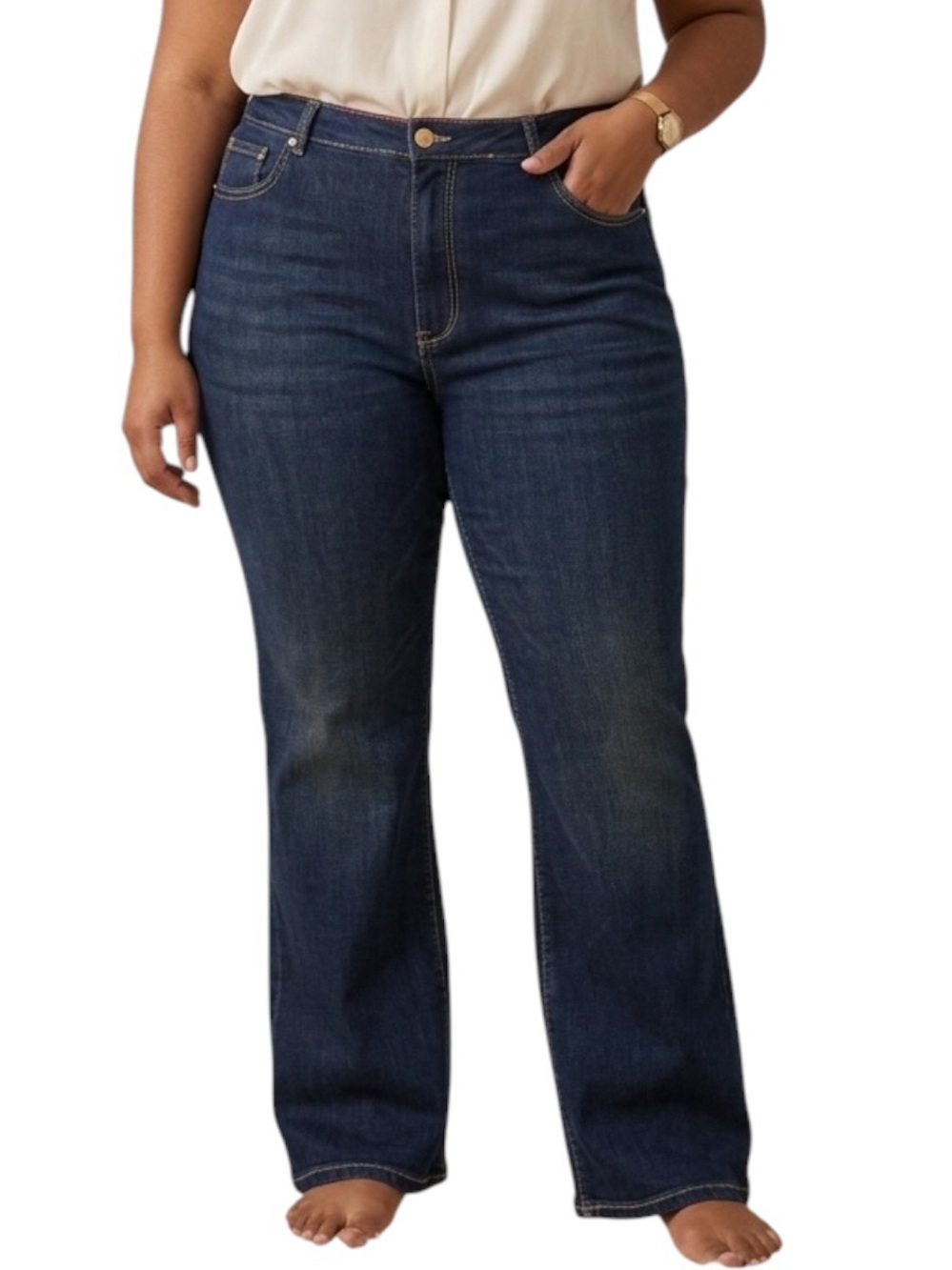 Anthropologie Pilcro Women’s Size 16W High Rise Wide Leg Jeans Dark Blue